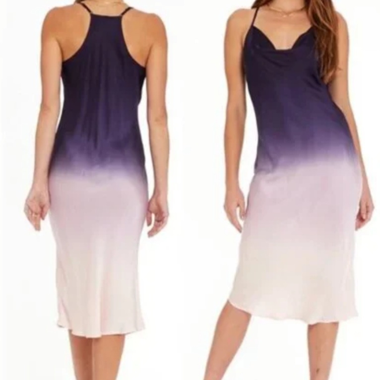 Elegant Purple And White Ombre Dress